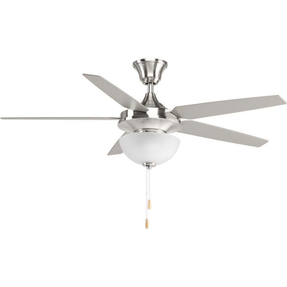 Progress Lighting Brushed Nickel 54 in. 5-Blade Ceiling Fan 