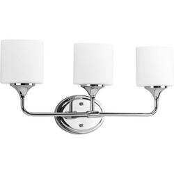 100W 3-Light Vanity Light Fixture with Oval Shaped Glass in Polished Chrome