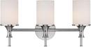 10-1/2 in. 100W 3-Light Vanity Fixture in Polished Nickel with Soft White Glass Shade