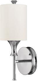 1-Light Wall Sconce in Polished Nickel with Frosted Glass Shade