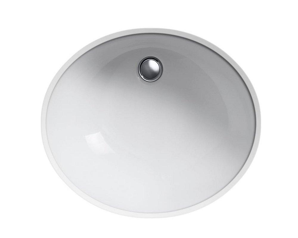 KOHLER White Undermount Bathroom Sink with Overflow 