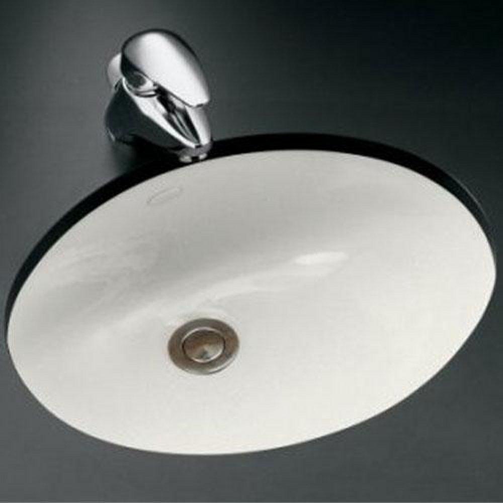 KOHLER White Undermount Bathroom Sink with Overflow 
