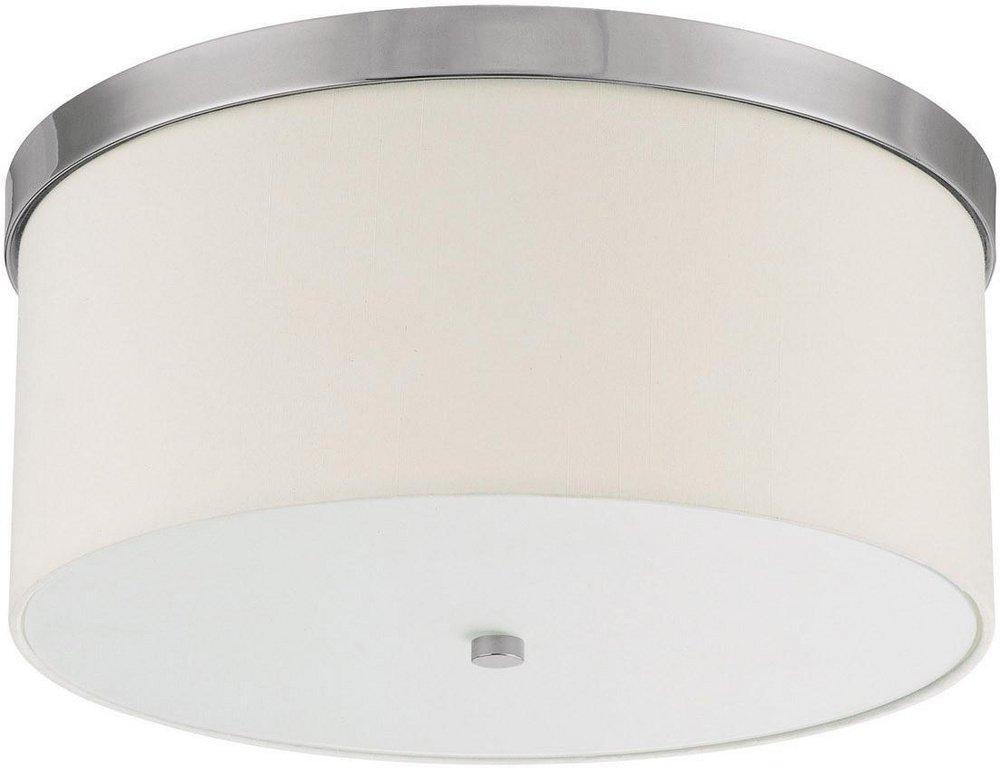 Capital Lighting Polished Nickel 7-1/4 x 15-3/4 in. 3-Light Ceiling Fixture with Frosted Glass Shade 