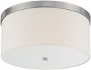 7-1/4 x 15-3/4 in. 3-Light Ceiling Fixture in Polished Nickel with Frosted Glass Shade