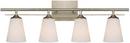 10 in. 100W 4-Light Vanity Fixture in Winter Gold with Soft White Glass Shade