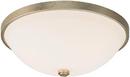 5-1/4 x 14-3/4 in. 3-Light Ceiling Fixture in Winter Gold with Soft White Glass Shade
