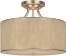13 in. 3-Light Semi-Flushmount Ceiling Fixture in Winter Gold with Frosted Acrylic Diffuser Glass Shade