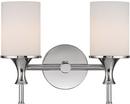 10-1/2 in. 100W 2-Light Vanity Fixture in Polished Nickel with Soft White Glass Shade