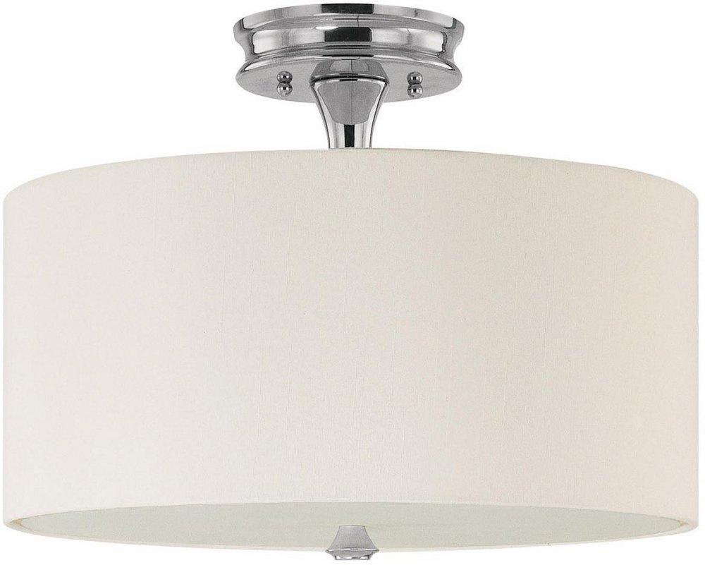 Capital Lighting Polished Nickel 12 x 15 in. 60 W 3-Light Medium Semi-Flush Mount Ceiling Fixture 