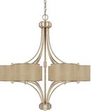 60W 6-Light Candelabra Incandescent Chandelier in Winter Gold with Decorative Fabric Glass Shade