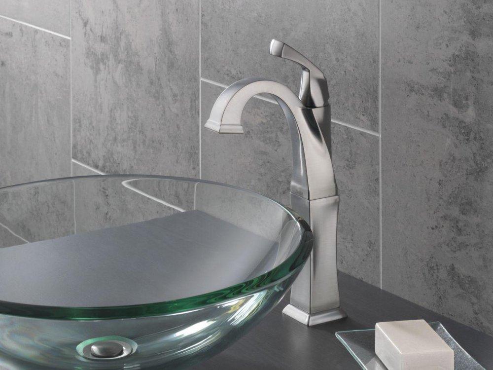 Delta Faucet Stainless Single Handle Vessel Filler Bathroom Sink Faucet 