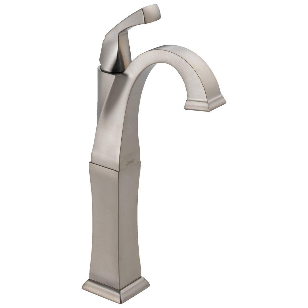 Delta Faucet Stainless Single Handle Vessel Filler Bathroom Sink Faucet 