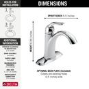 Delta Faucet Chrome Single Handle Centerset Bathroom Sink Faucet with Pop-Up Drain Assembly 