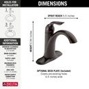Delta Faucet Venetian Bronze Single Handle Centerset Bathroom Sink Faucet with Pop-Up Drain Assembly 
