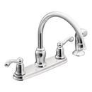 1.5 gpm Double Lever Handle Kitchen Sink Faucet High Arc Spout 1/2 in. IPS Connection in Polished Chrome
