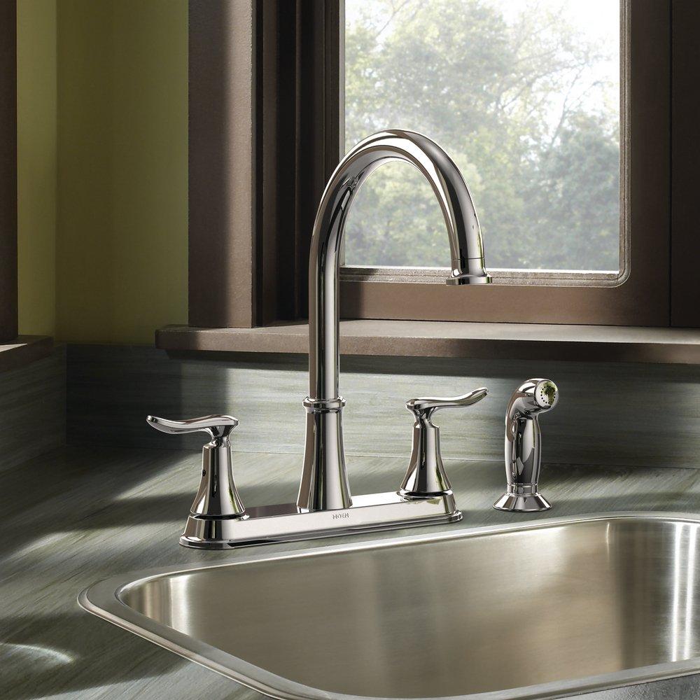 Moen Polished Chrome Two Handle Kitchen Faucet 