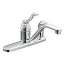 3-Hole Low Arc Kitchen Sink Faucet with Single Lever Handle in Polished Chrome