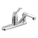 Moen Polished Chrome 3-Hole Low Arc Kitchen Sink Faucet with Single Lever Handle 