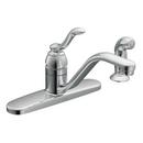 1.5 gpm Single Lever Handle Kitchen Sink Faucet Low Arc Spout 3/8 in. Compression Connection in Polished Chrome