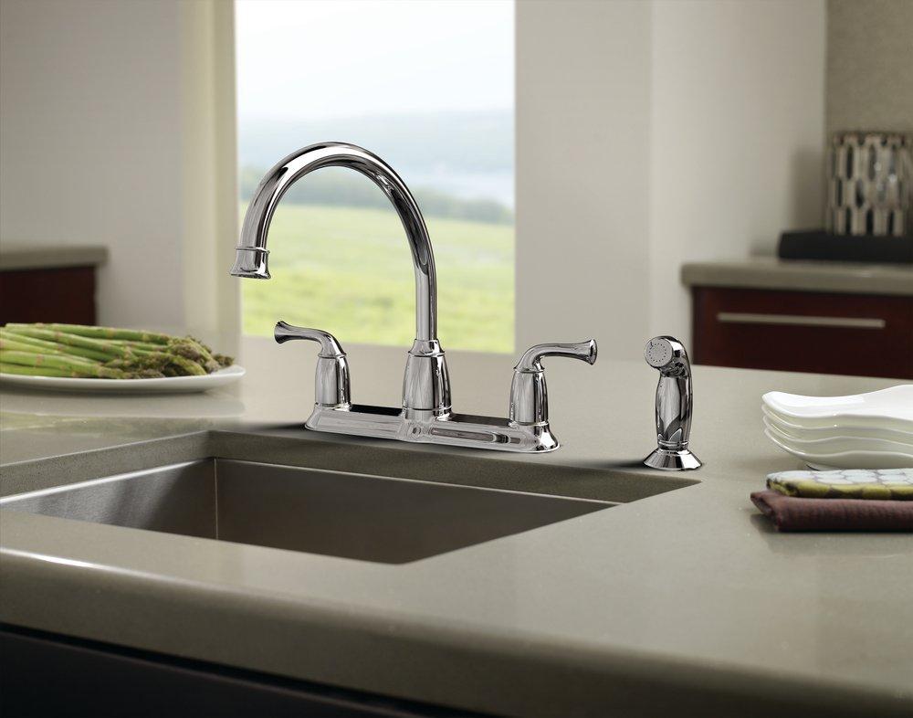 Moen Polished Chrome Two Handle Kitchen Faucet 