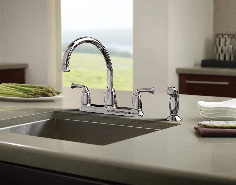 Moen Polished Chrome Two Handle Kitchen Faucet 