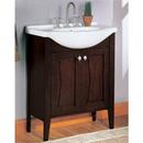 30 in. Vitreous China Vanity, Sink and Mirror Combo In Espresso