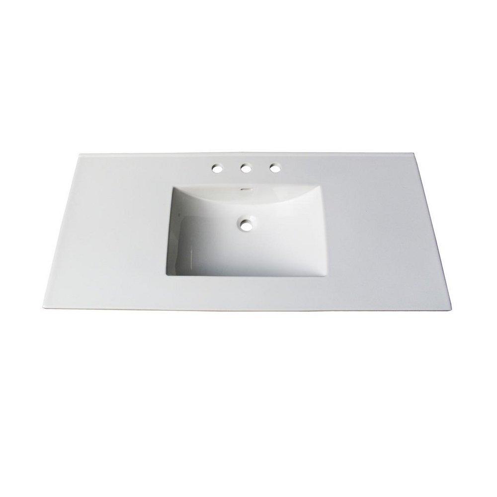 Fairmont Designs White 49 in x 22 in Single Bowl Ceramic Vanity Top 