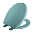 Round Closed Front Toilet Seat with Cover in Surf Green