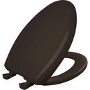 Elongated Closed Front Toilet Seat with Cover in Espresso Brown