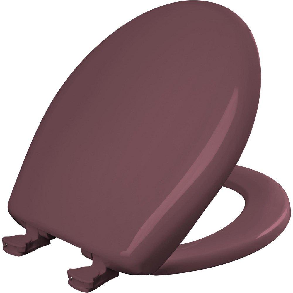 Bemis Raspberry Round Closed Front Toilet Seat with Cover 