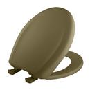 Round Closed Front Toilet Seat with Cover in Avocado Brown