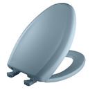 Elongated Closed Front Toilet Seat with Cover in Cerulean Blue