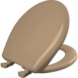 Round Closed Front Toilet Seat with Cover in Sand