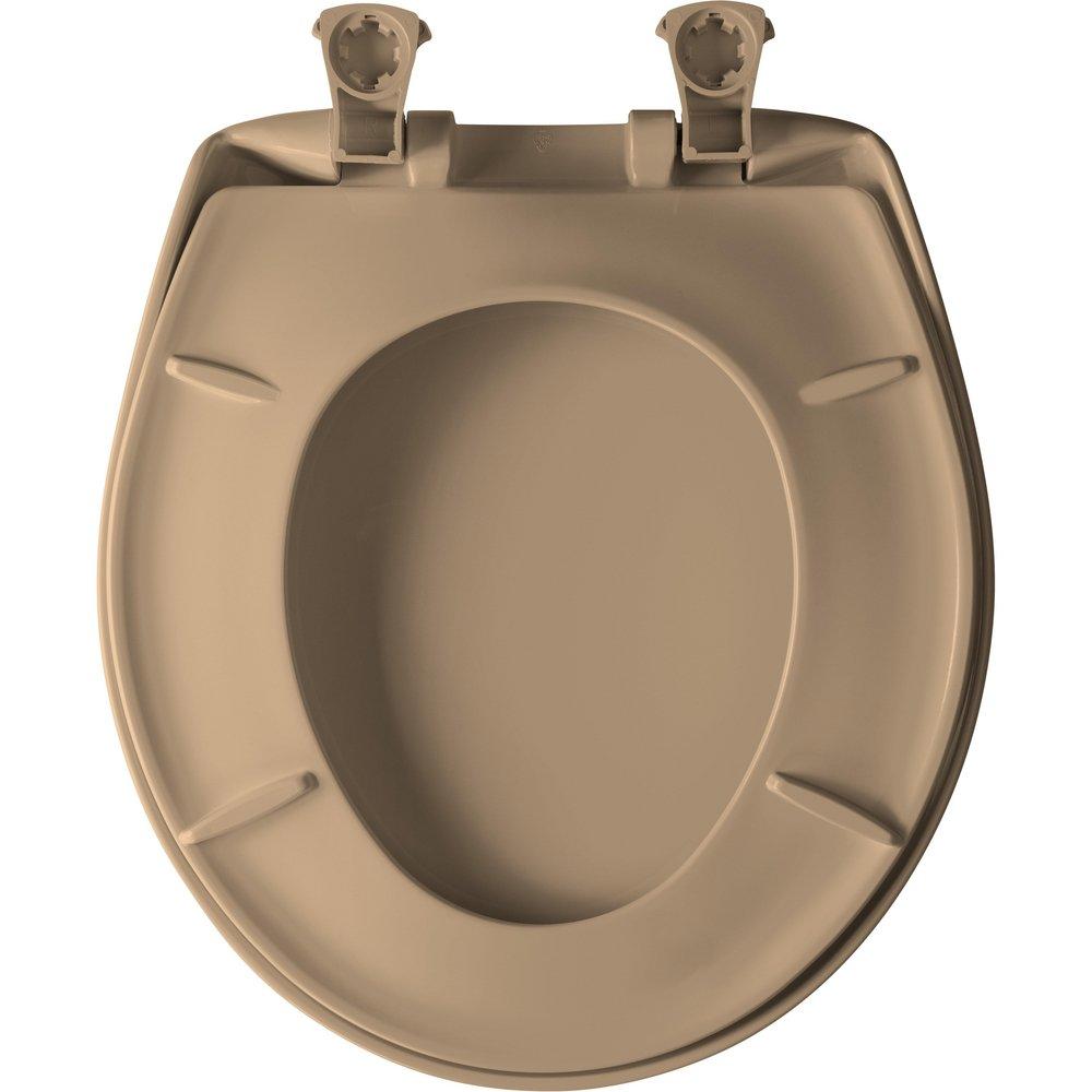 Bemis Sand Round Closed Front Toilet Seat with Cover 