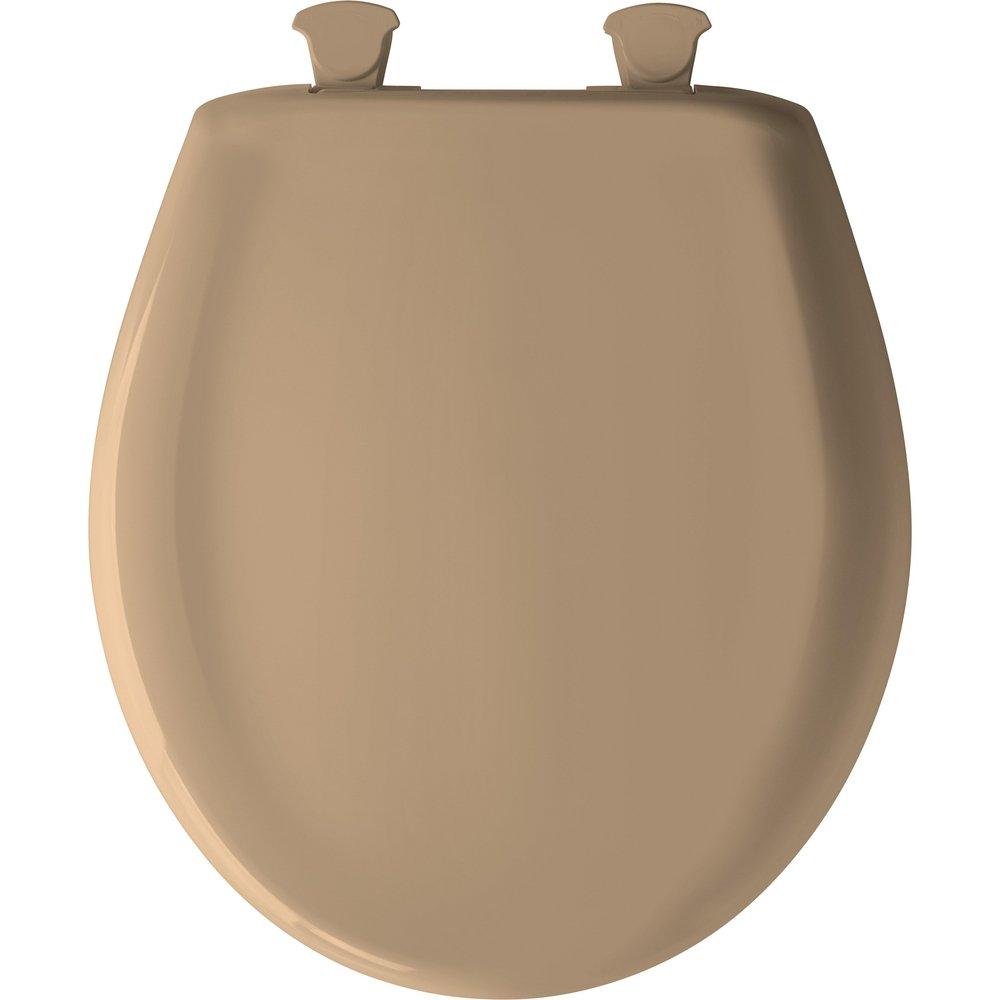 Bemis Sand Round Closed Front Toilet Seat with Cover 