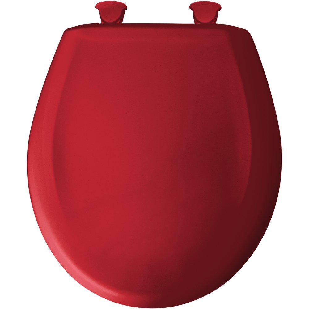 Bemis Red Round Closed Front Toilet Seat with Cover 