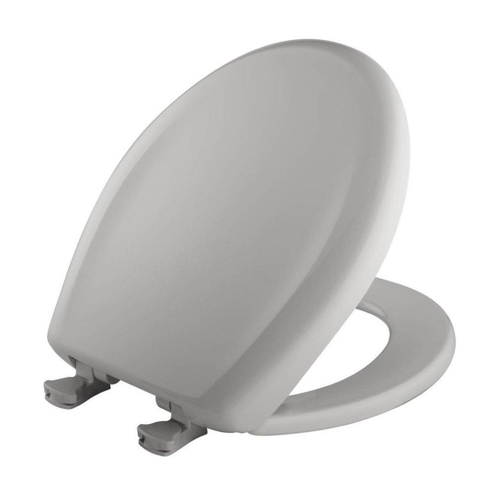 Bemis Silver Round Closed Front Toilet Seat with Cover 