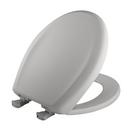 Round Closed Front Toilet Seat with Cover in Silver