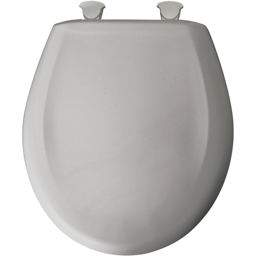 Bemis Silver Round Closed Front Toilet Seat with Cover 