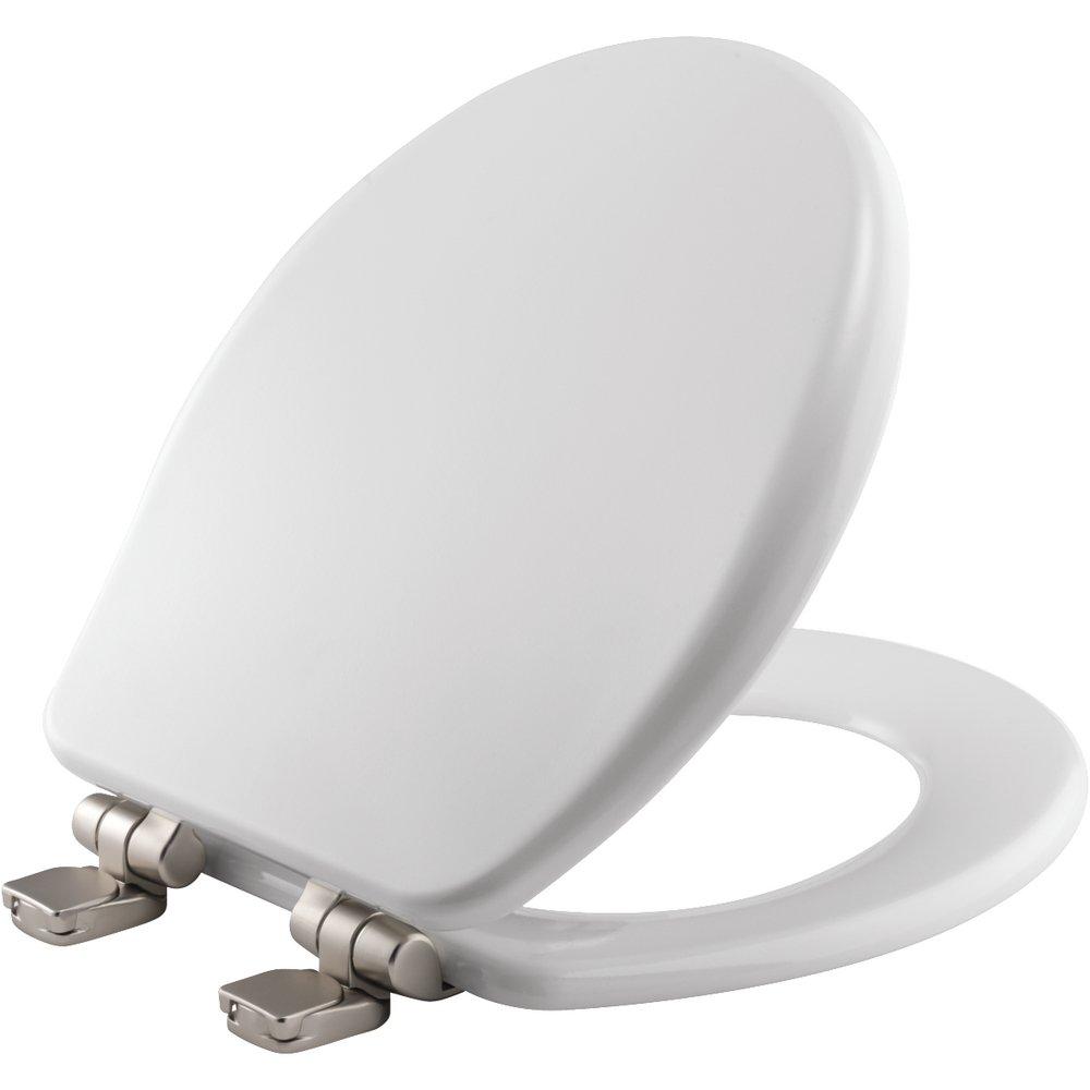 Bemis White 17-1/8 in. Molded Wood Residential Toilet Seat 
