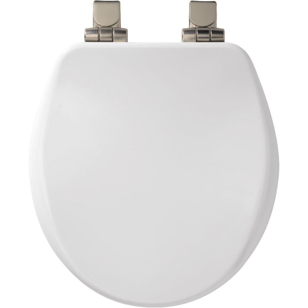 Bemis White 17-1/8 in. Molded Wood Residential Toilet Seat 