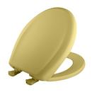 Round Closed Front Toilet Seat with Cover in Yellow