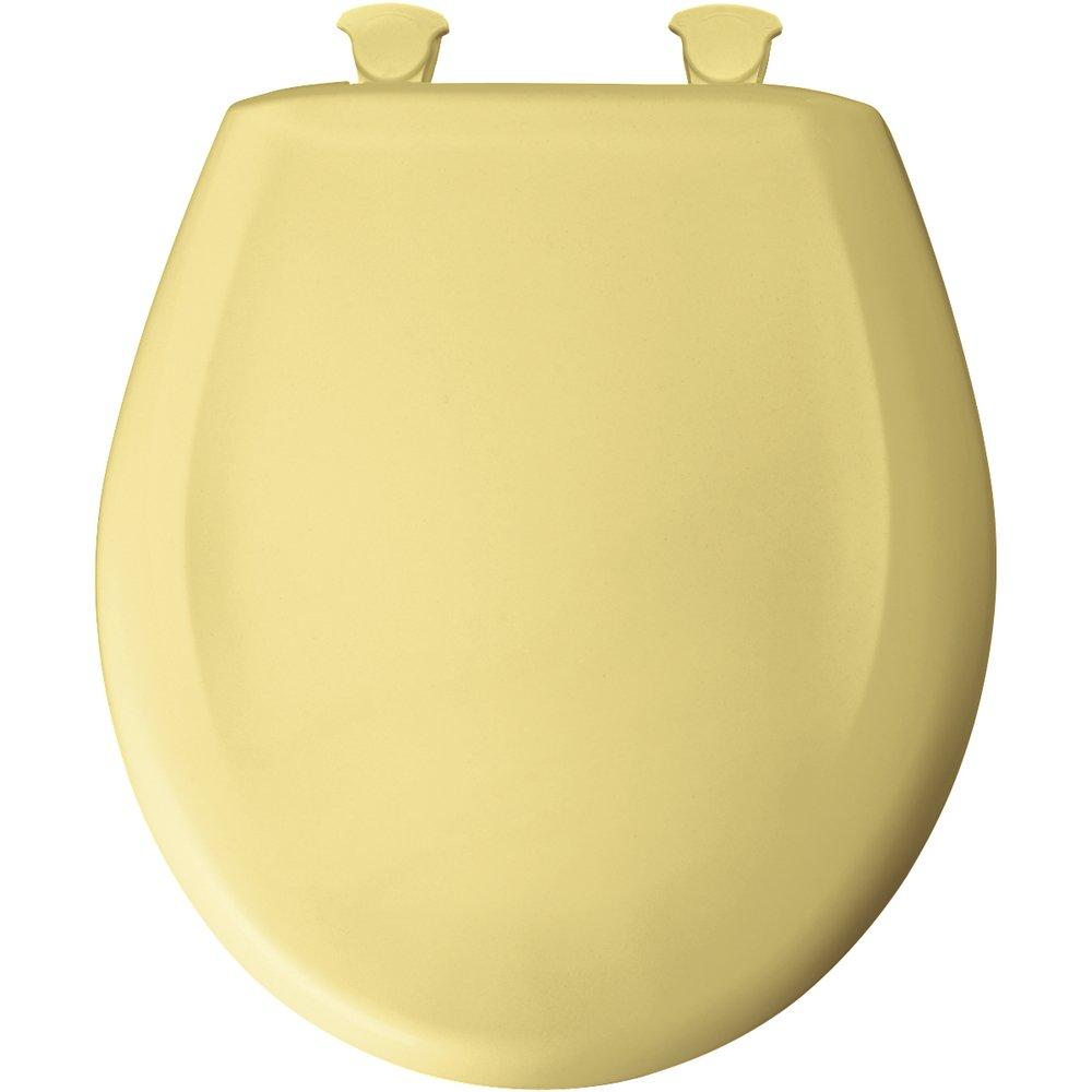 Bemis Yellow Round Closed Front Toilet Seat with Cover 