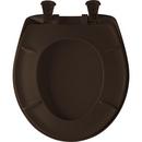 Bemis Espresso Brown Round Closed Front Toilet Seat with Cover 