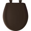 Bemis Espresso Brown Round Closed Front Toilet Seat with Cover 