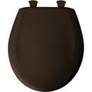 Bemis Espresso Brown Round Closed Front Toilet Seat with Cover 