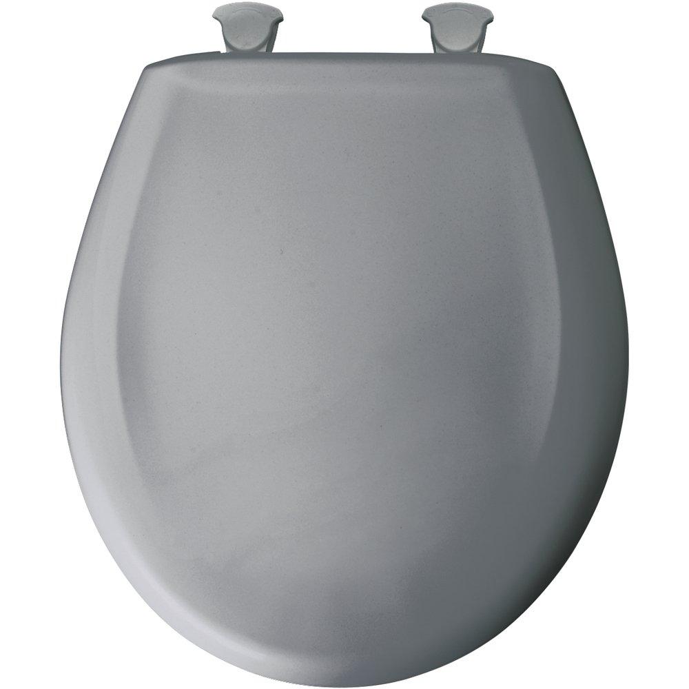 Bemis Country Grey Round Closed Front Toilet Seat with Cover 