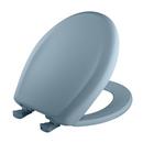 Round Closed Front Toilet Seat with Cover in Cerulean Blue