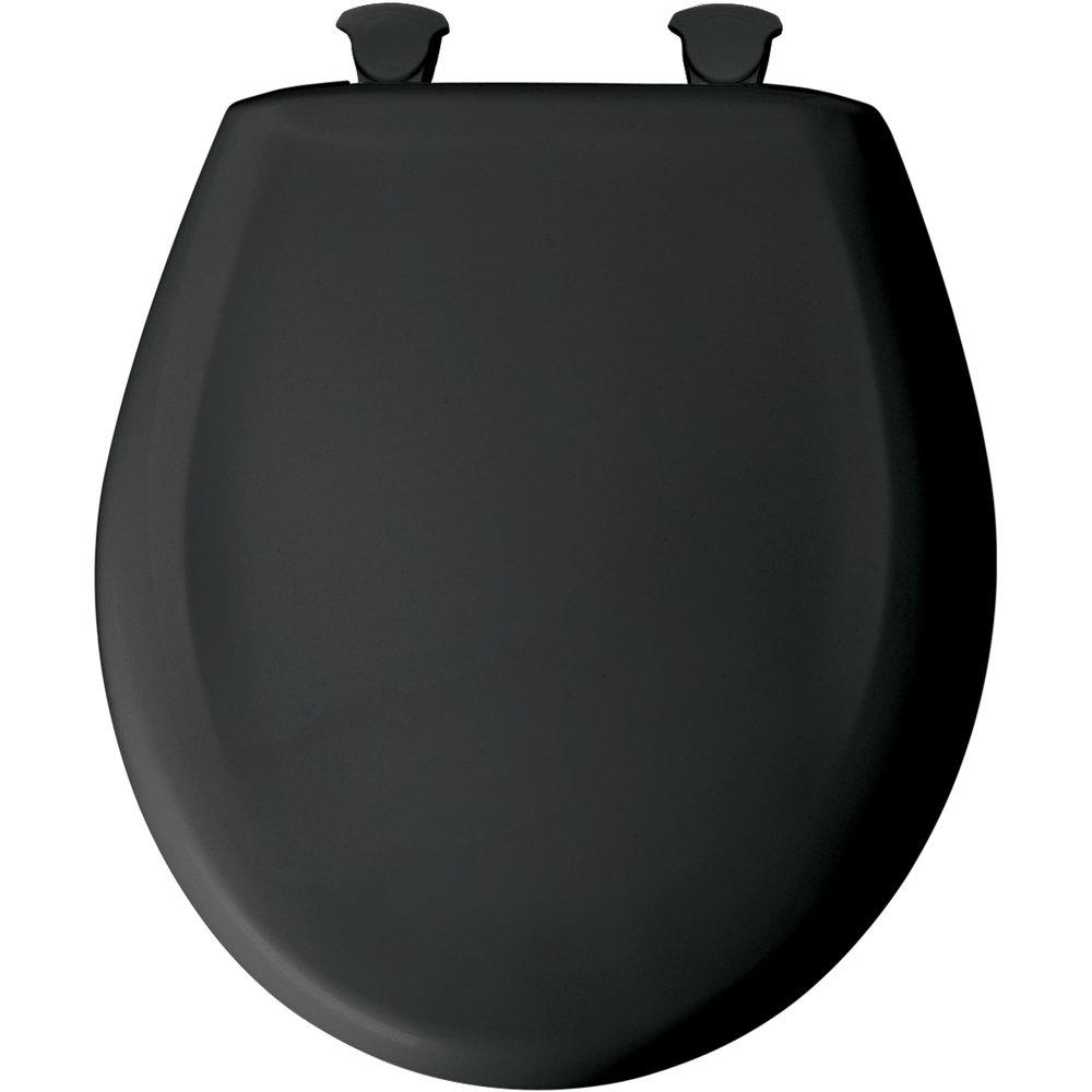 Bemis Black Round Closed Front Toilet Seat with Cover 
