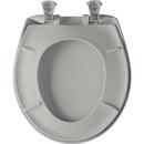 Bemis Ice Grey Round Closed Front Toilet Seat with Cover 
